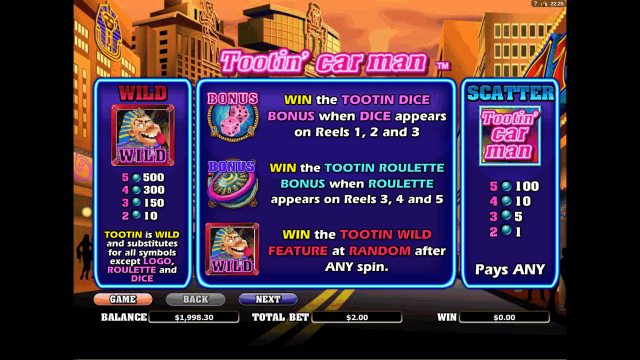Игровой интерфейс Tootin' Car Man 1