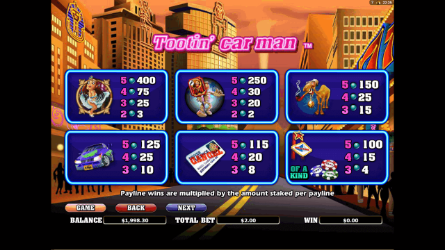 Игровой интерфейс Tootin' Car Man 2