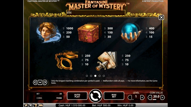 Бонусная игра Fantasini: Master Of Mystery 3