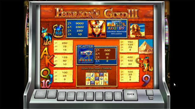Игровой интерфейс Pharaoh's Gold III 10