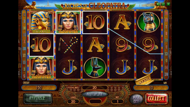 Игровой интерфейс Riches Of Cleopatra 1